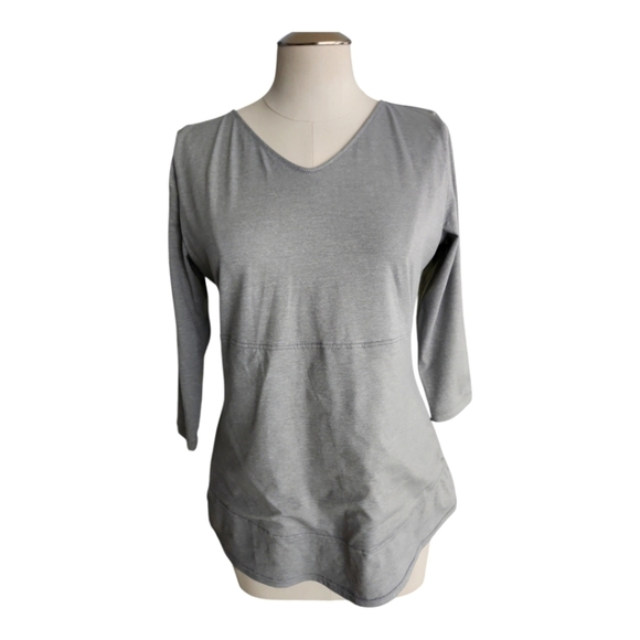 Flexees Grey 3/4 Sleeve Back Smoothing Shapewear Top XL - Picture 1 of 6